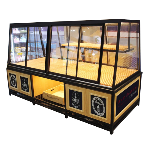 实木松木面包房展示柜展示冷柜边柜中岛柜蛋糕模型展架
